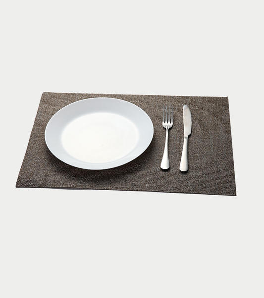 特斯林餐垫网格灰咖色经典涤纶PVC桌布