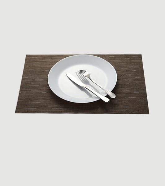 特斯林餐垫网格深咖色经典涤纶PVC桌布
