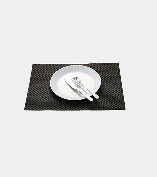 特斯林餐垫网格黑白撞色经典涤纶PVC桌布
