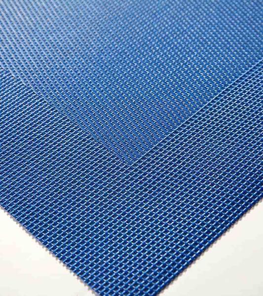 特斯林餐垫网格蓝色经典涤纶PVC桌布